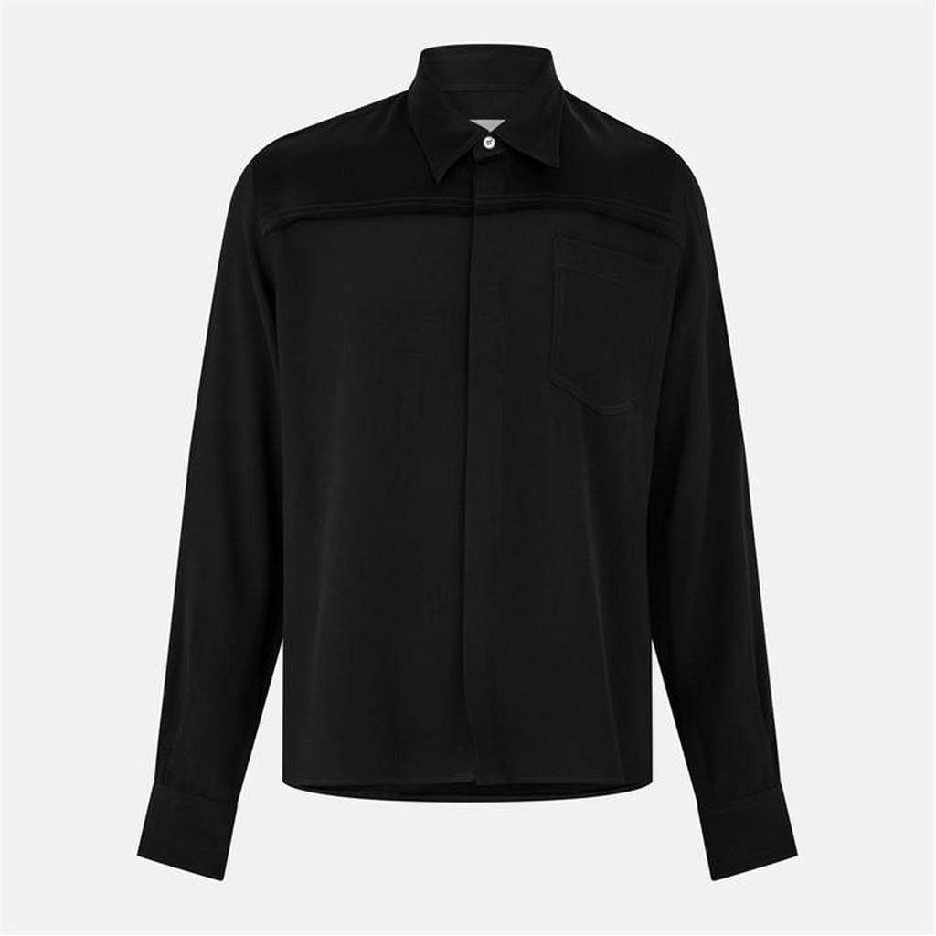 AMI Paris Ami Viscose LS Shirt - Black
